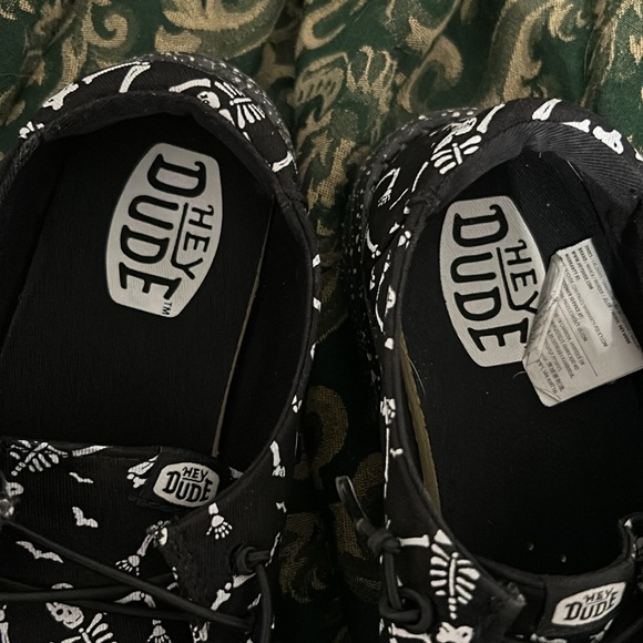 Women’s hey dude Wally skeleton goth Halloween shoes glow in dark - Picture 2 of 7